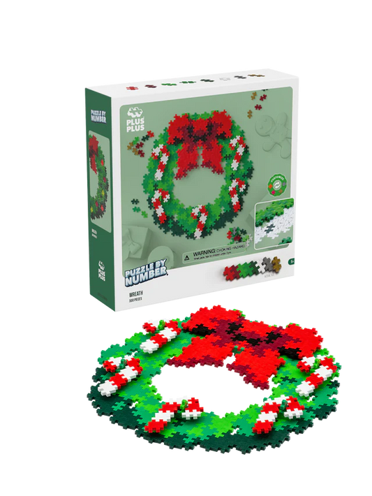 Plus Plus Puzzle by Number Christmas Wreath