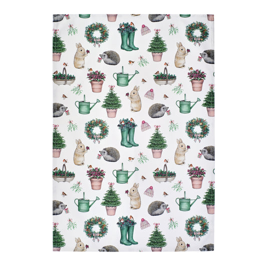Christmas Garden Tea Towel
