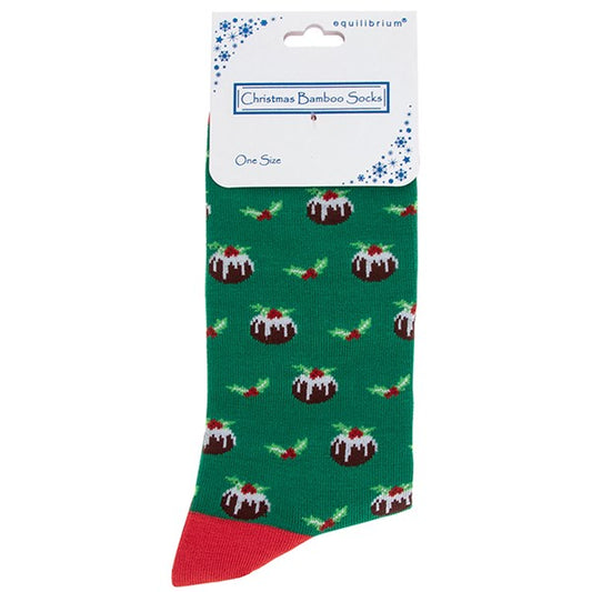 Men's Xmas Bamboo Socks Xmas Pudding