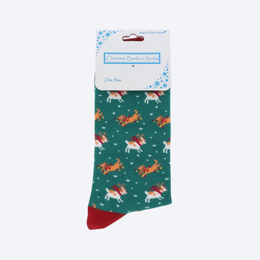 Men's Xmas Bamboo Dogs Socks