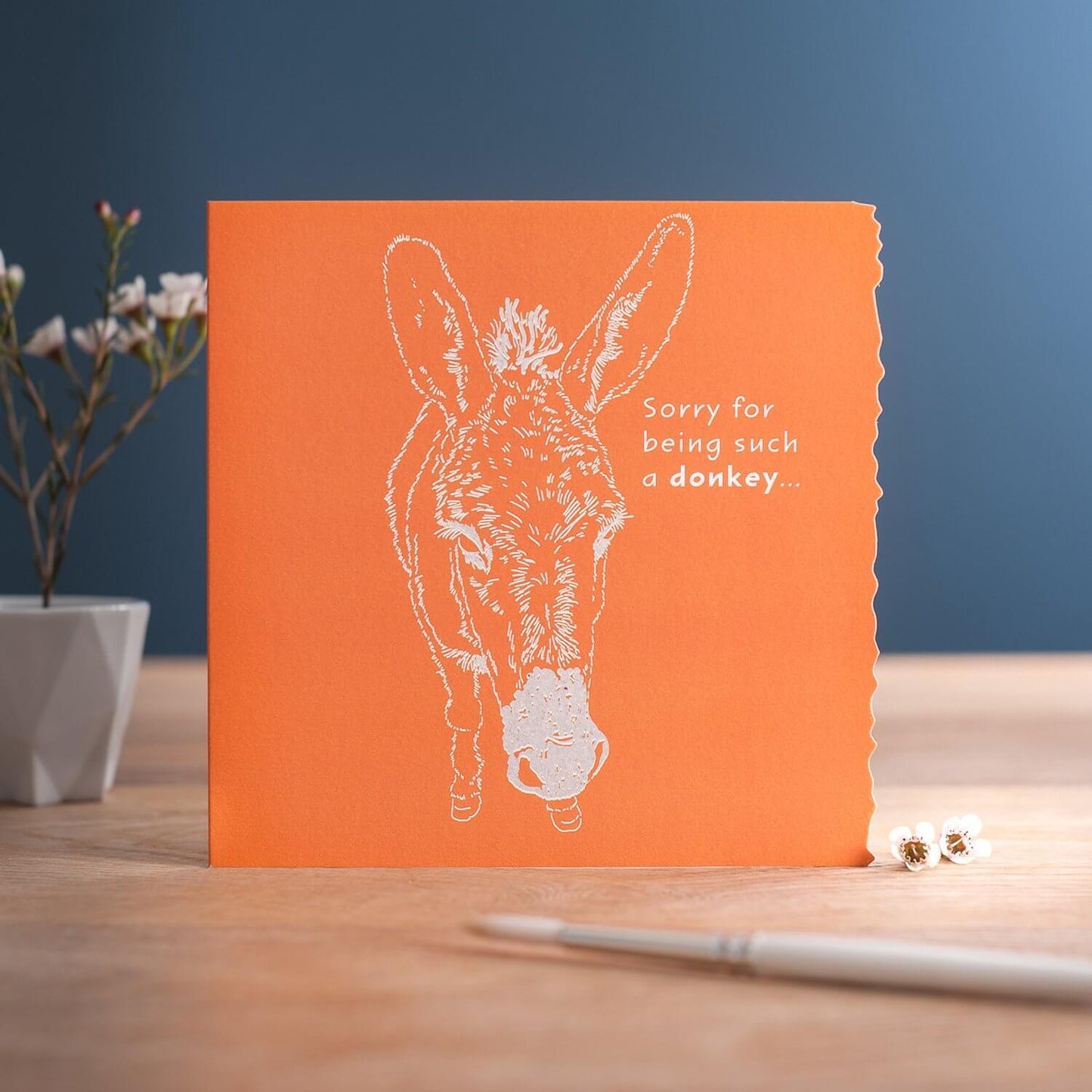 Tarjeta de felicitación Pony con bloques de color y borde adornado