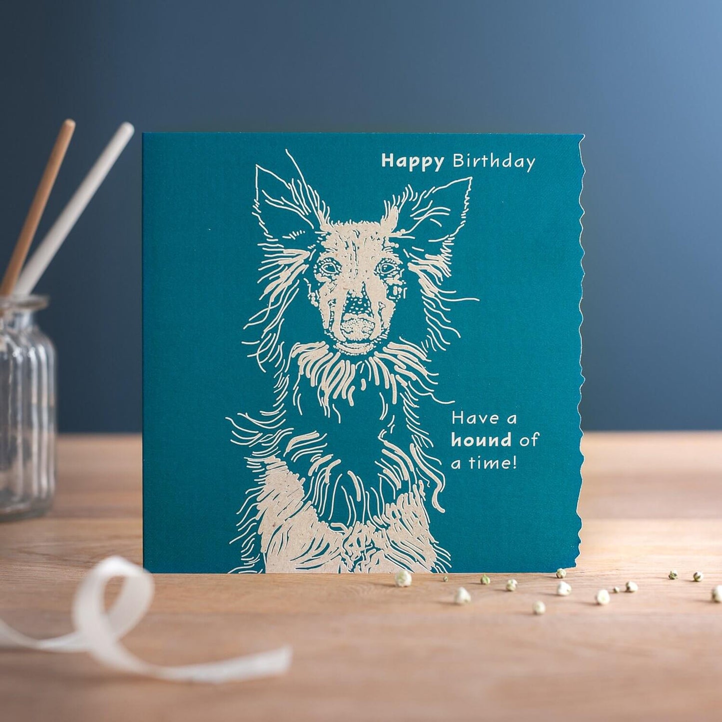 Tarjeta de felicitación Pony con bloques de color y borde adornado