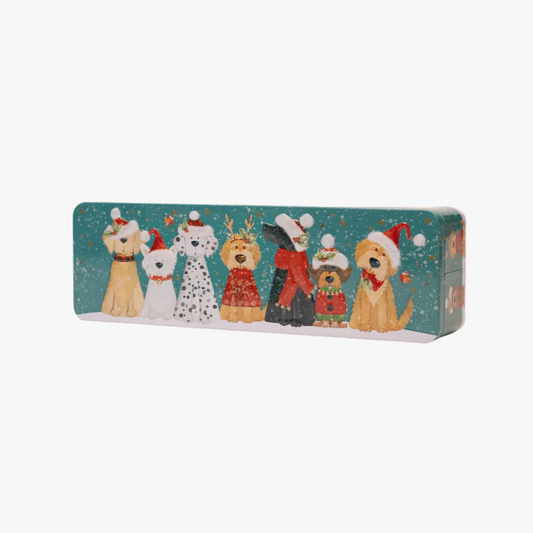 Farmhouse Biscuits Lemon & Ginger Whirls in Embossed Christmas Dog Tin