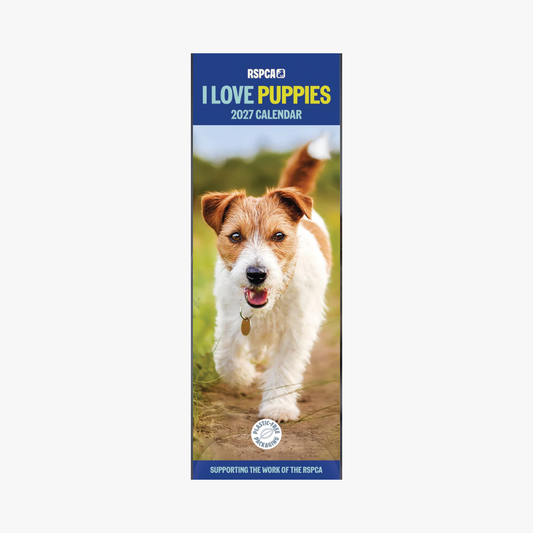RSPCA I Love Puppies slim calendar 2027