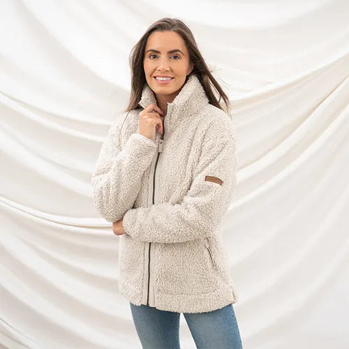 Lighthouse Clothing Coast full Zip Fleece - Cream Marl