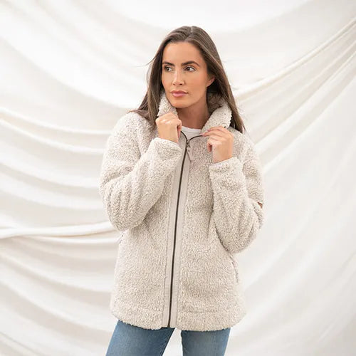 Lighthouse Clothing Coast Half Zip Fleece - Cream Marl