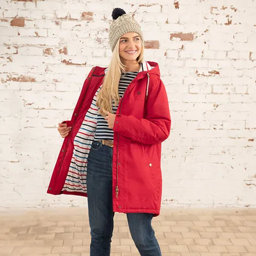 Lighthouse Clothing Ladies Eva Long Coat - Red