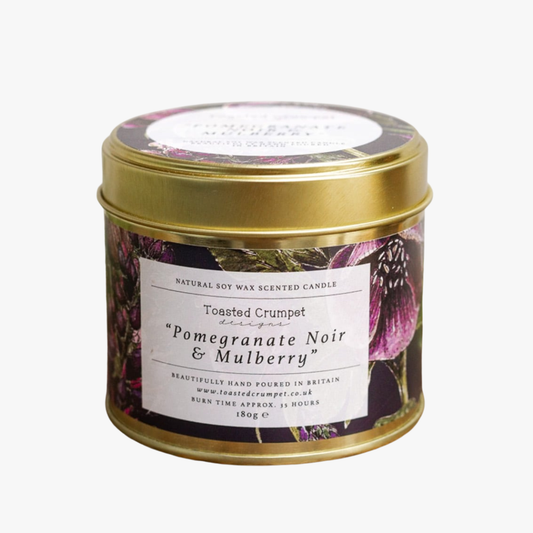Pomegranate Noir & Mulberry Candle in Matt Gold Tin