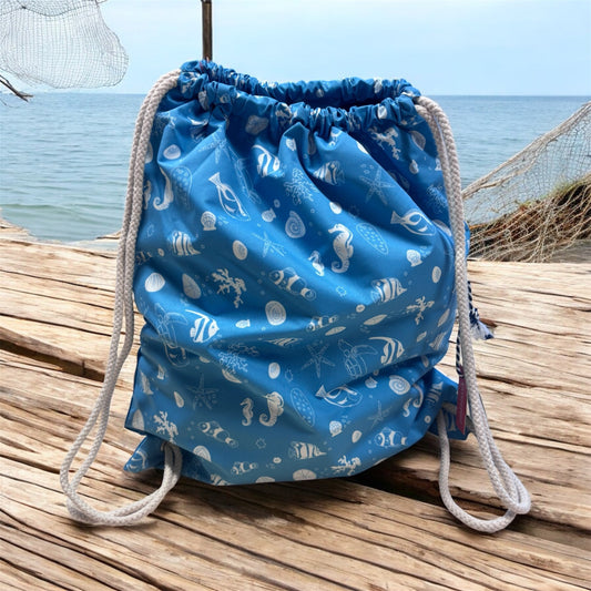 Lighthouse Clothing - Little Lighthouse Seashell Drawstring Bag