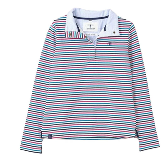 Lighthouse Clothing Ladies Haven Jersey - Berry/Teal Stripe