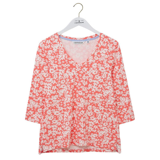 Lighthouse Clothing Ariana Top - Coral Daisy