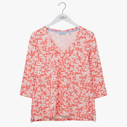 Lighthouse Clothing Ariana Top - Coral Daisy
