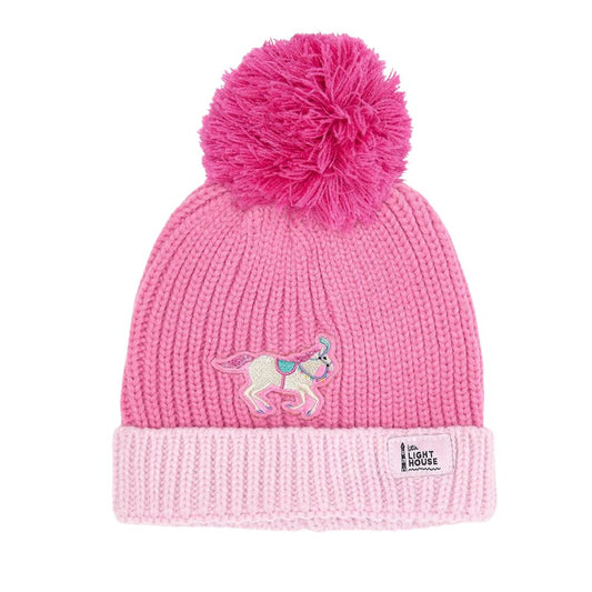Lighthouse Clothing Bobble Hat - Pink Horse