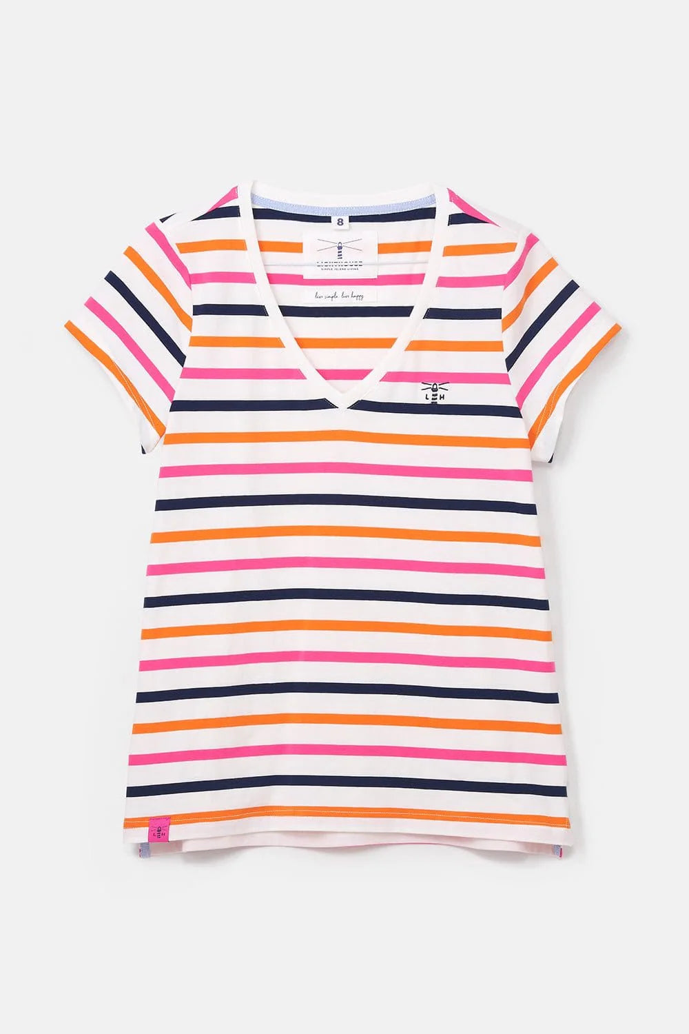 Lighthouse Clothing Ariana T-Shirt - Orange Pink Stripe
