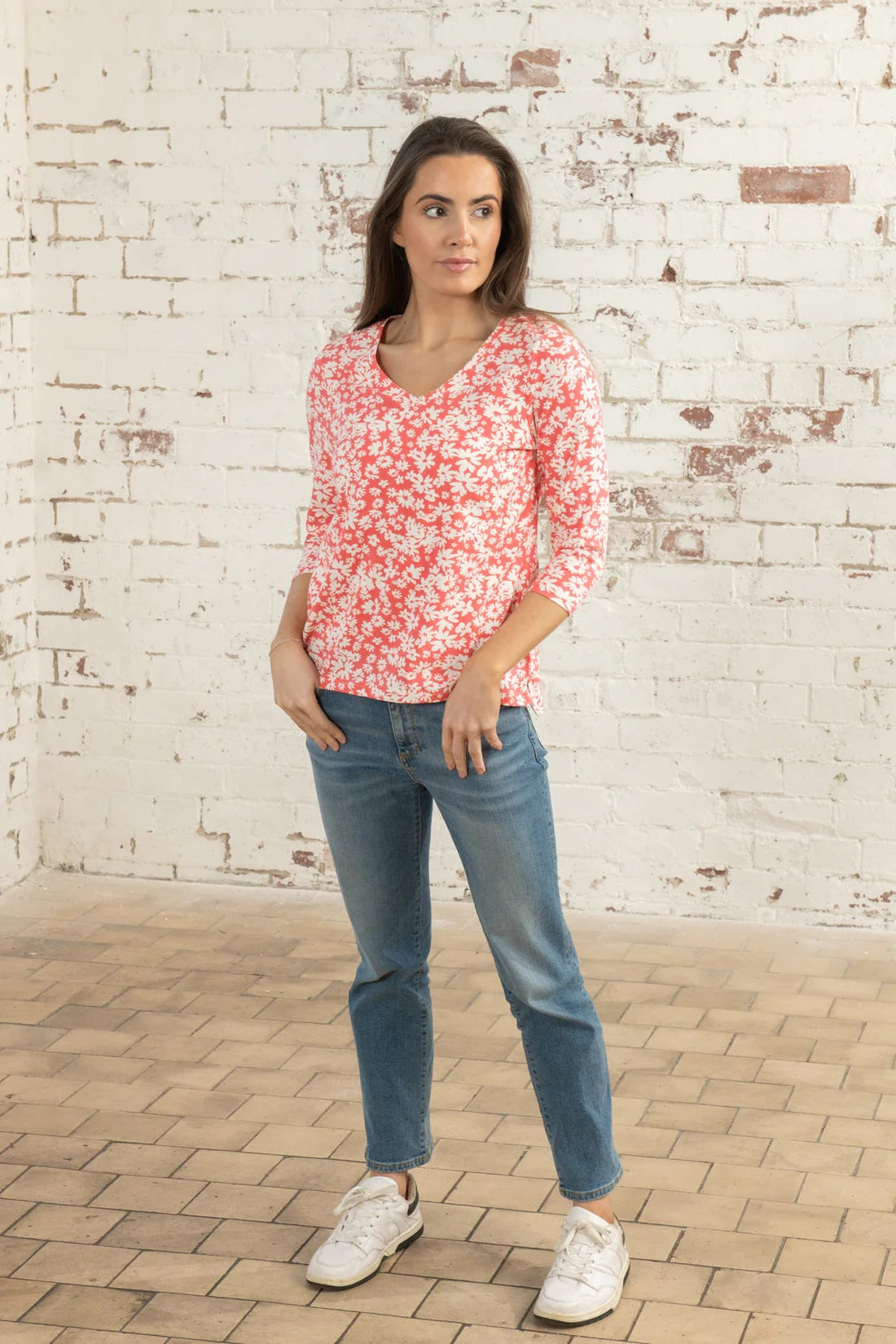 Lighthouse Clothing Ariana Top - Coral Daisy