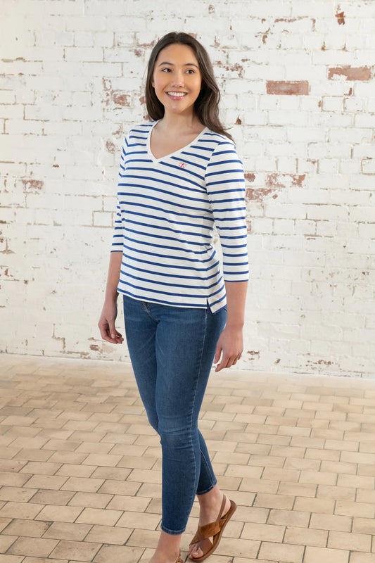 Lighthouse Clothing Ariana Top - Indigo Stripe