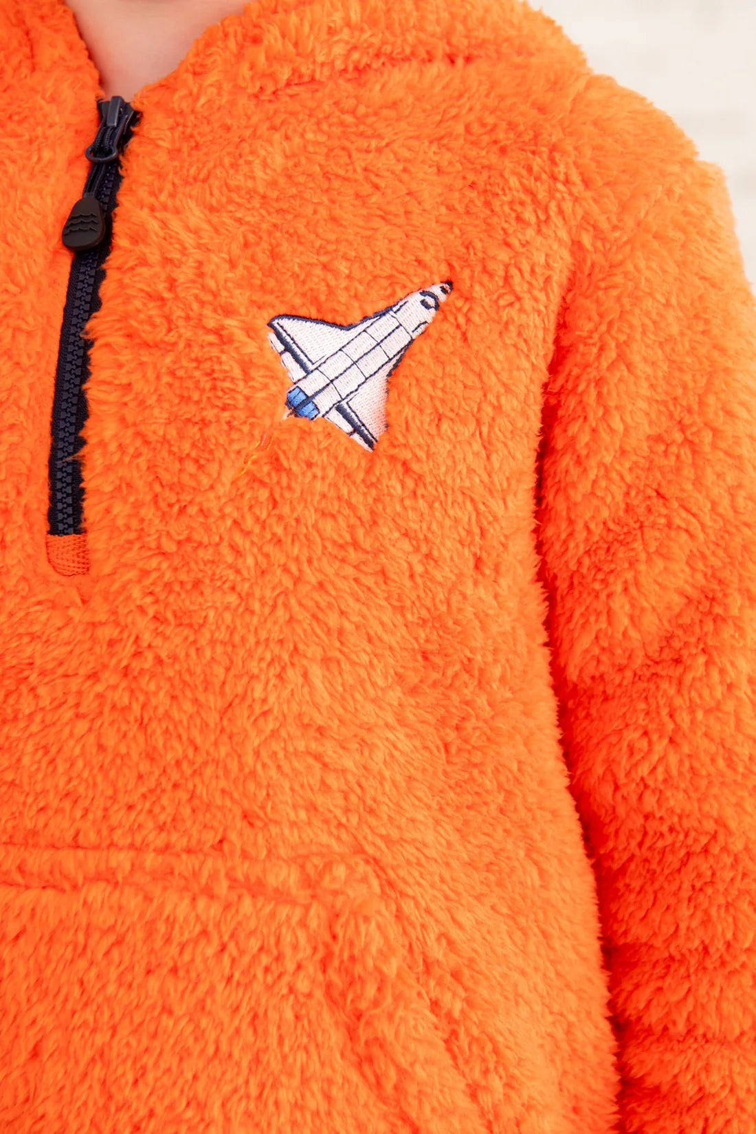Lighthouse Clothing Boys Fleece - Orange Spacecraft