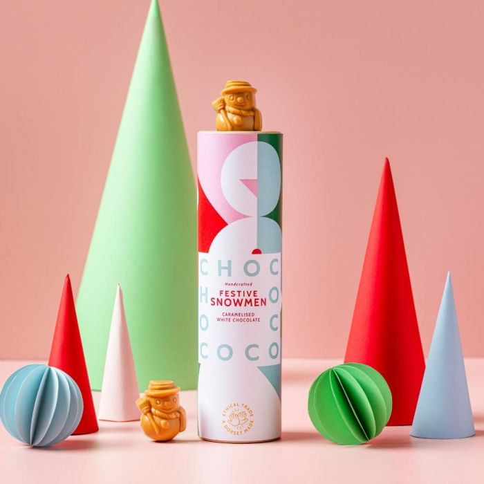Chococo Blonde Chocolate Snowman Tube