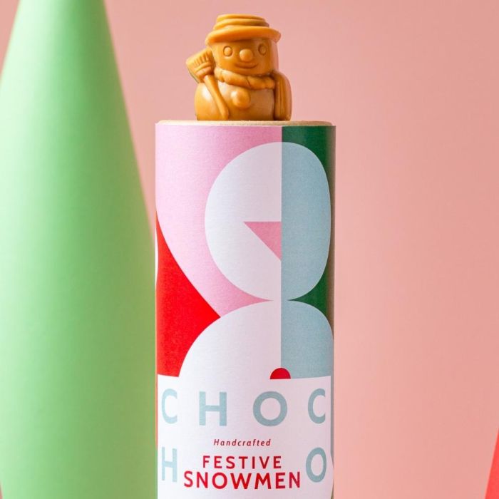 Chococo Blonde Chocolate Snowman Tube