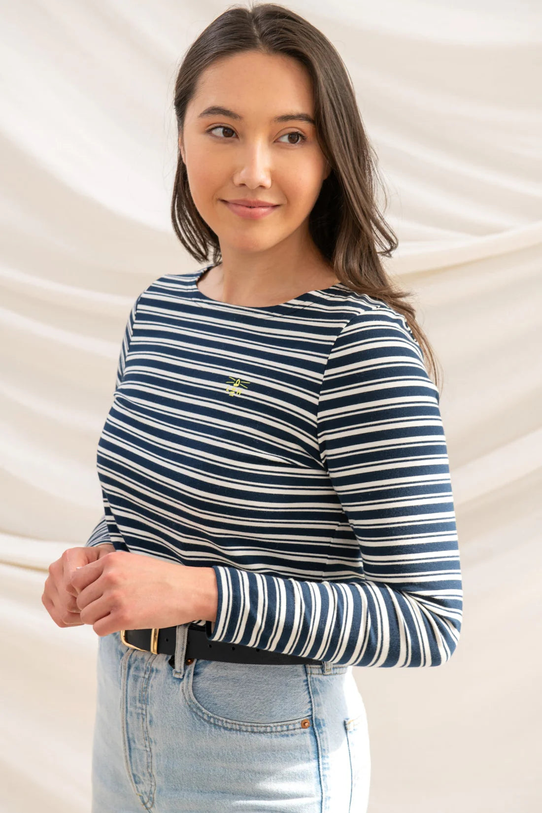 Lighthouse Clothing Causeway Top - Navy Stripe