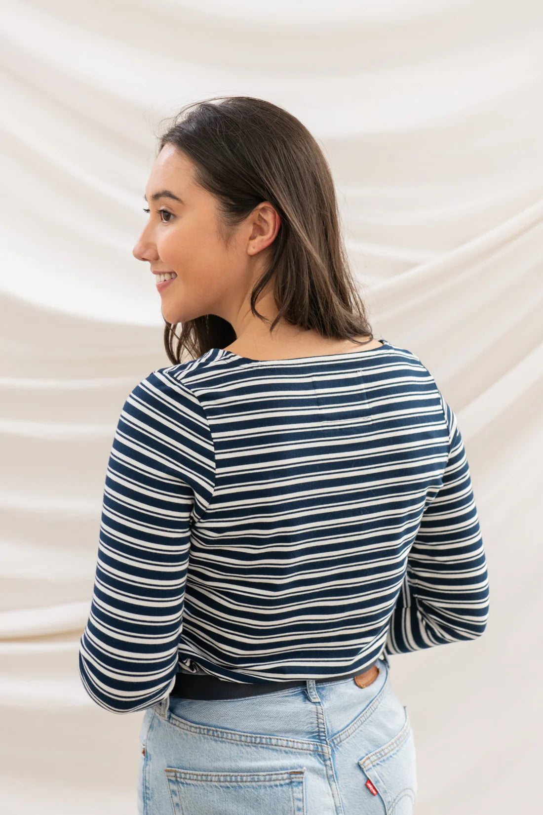 Lighthouse Clothing Causeway Top - Navy Stripe