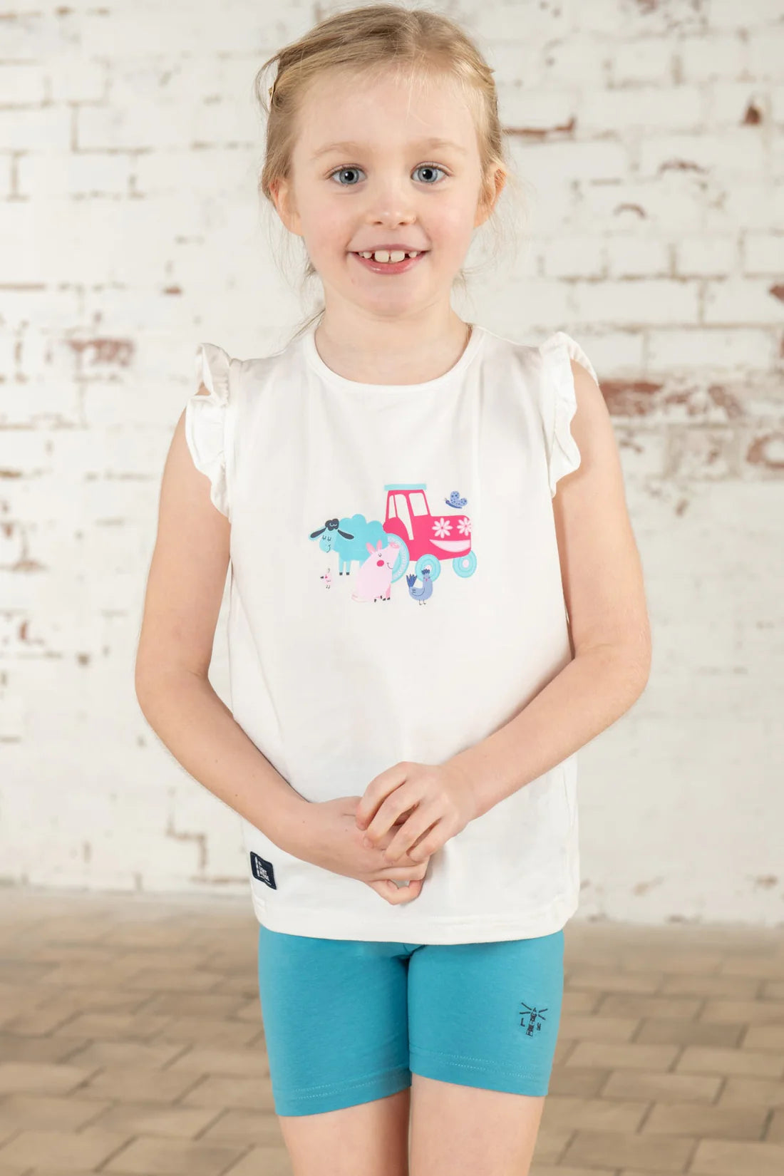 Lighthouse Clothing Causeway Top - Pink Tractor Friends