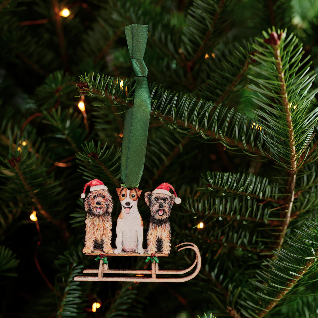 Dogs Sleigh Christmas Decoration