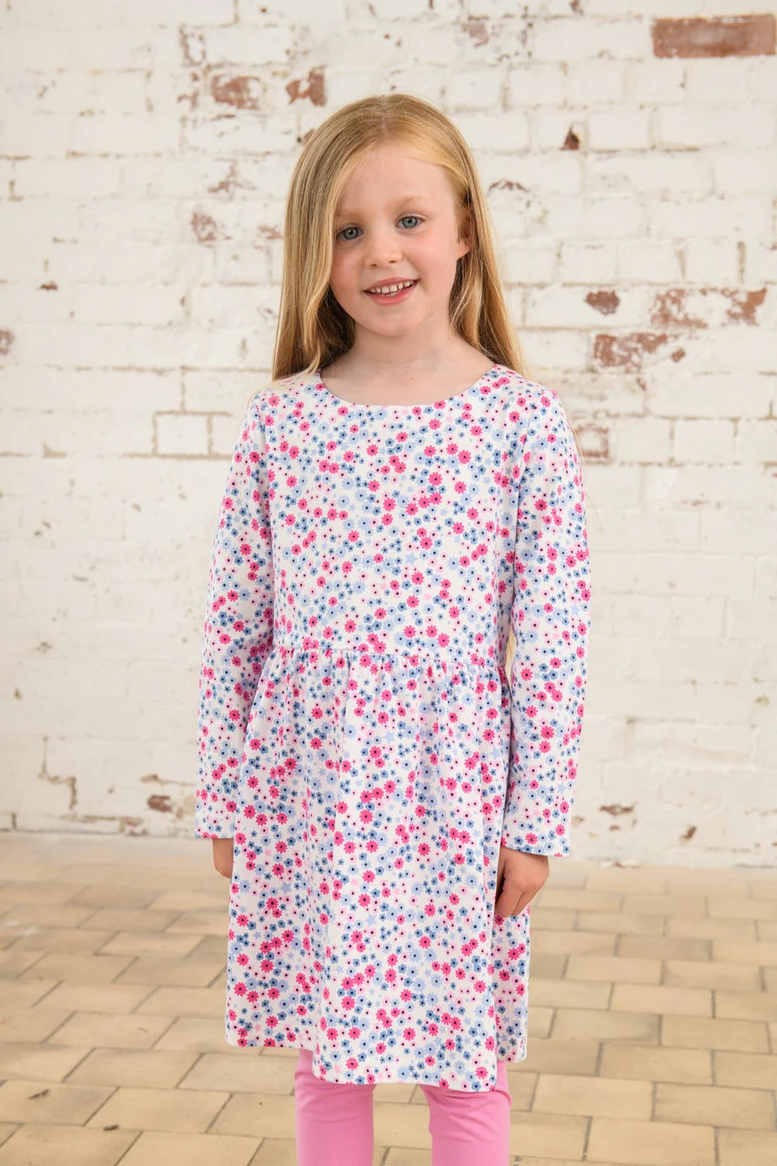 Lighthouse Clothing Ellie Dress - Pink Blue Floral