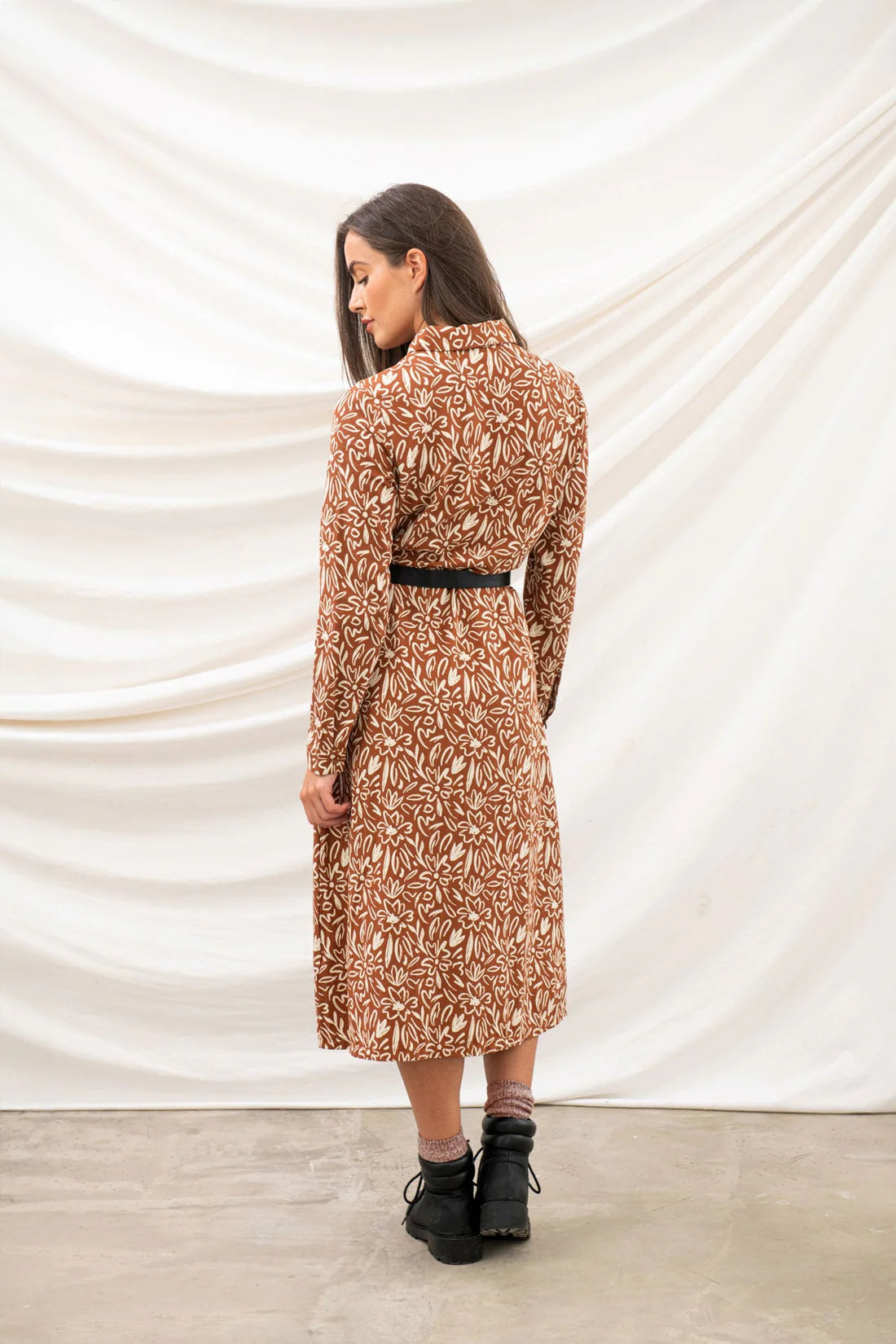 Lighthouse Clothing Elsie Dress - Rust Floral