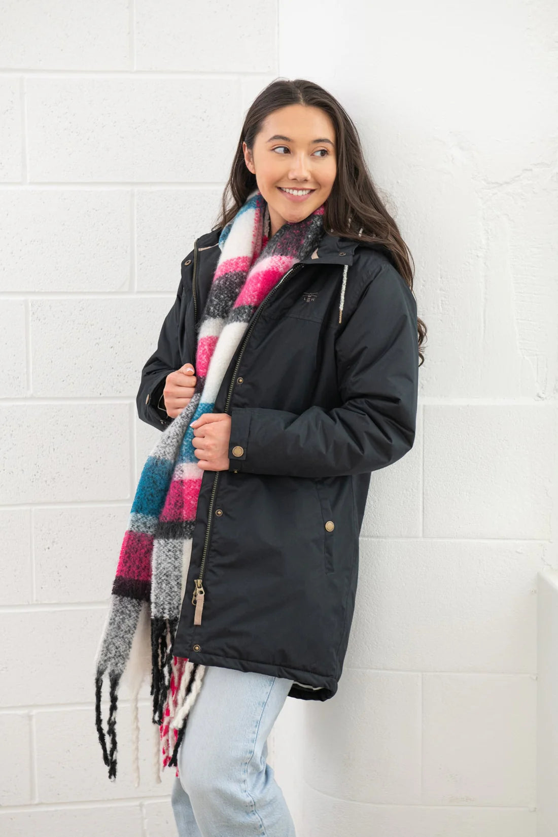Lighthouse Clothing Ladies Eva Long Coat - Black