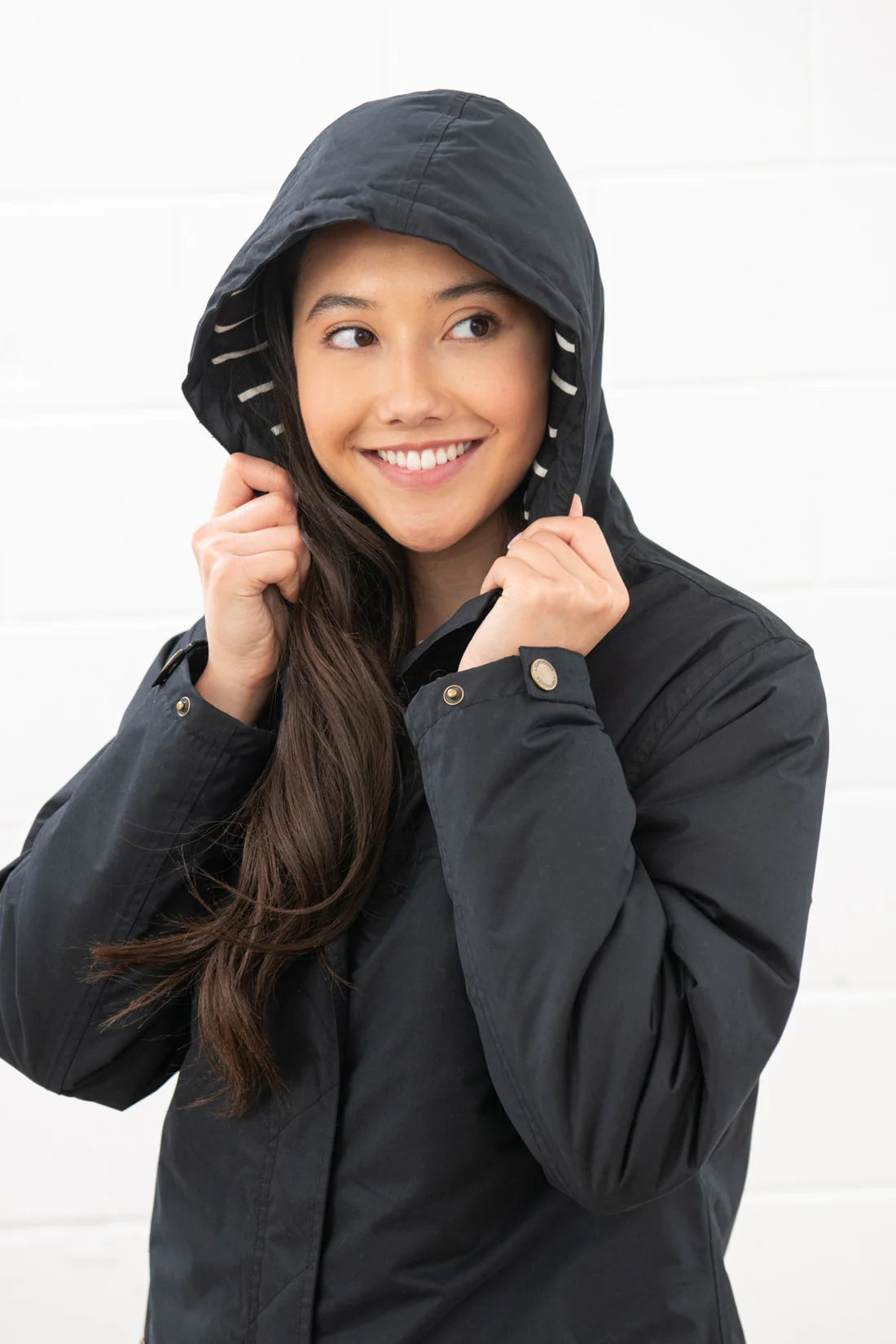 Lighthouse Clothing Ladies Eva Long Coat - Black