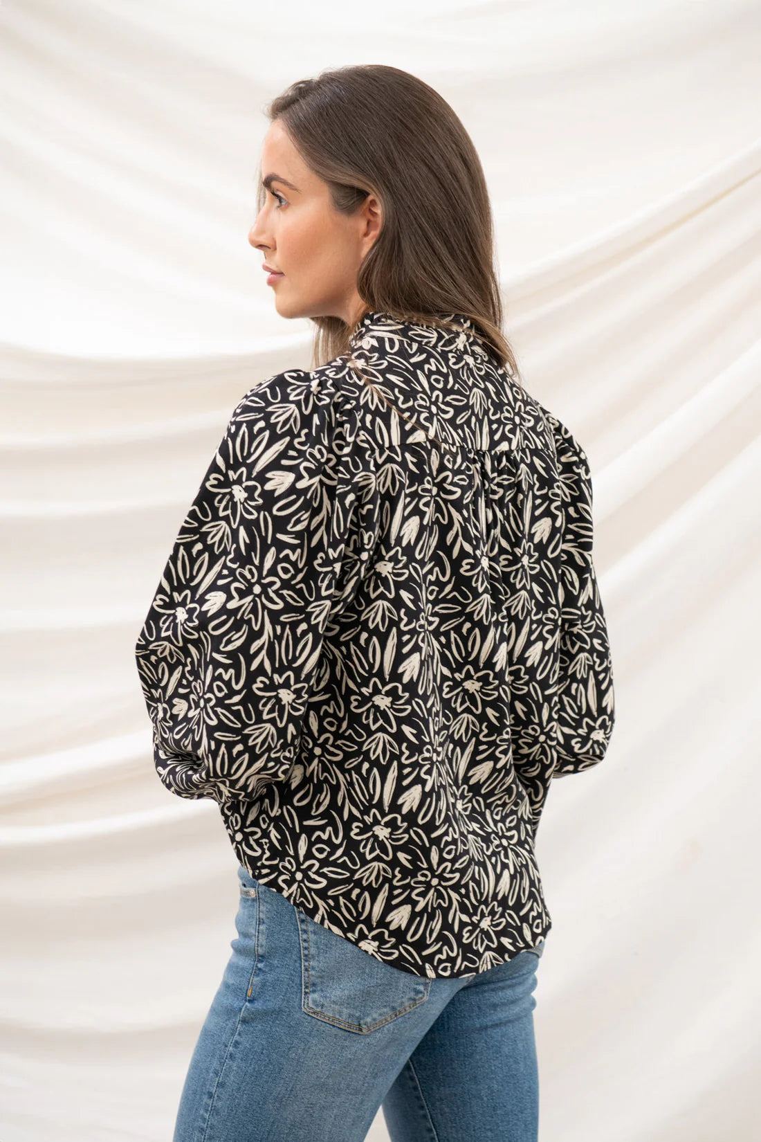 Lighthouse Clothing Grace Blouse - Black Floral