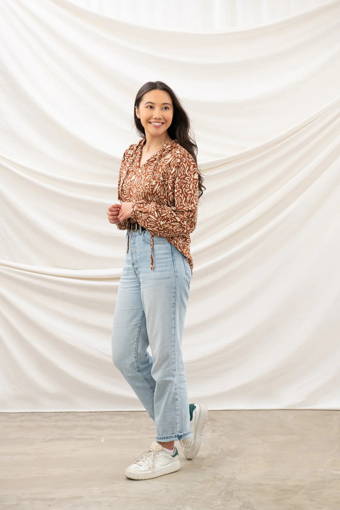 Lighthouse Clothing Grace Blouse - Rusty Floral
