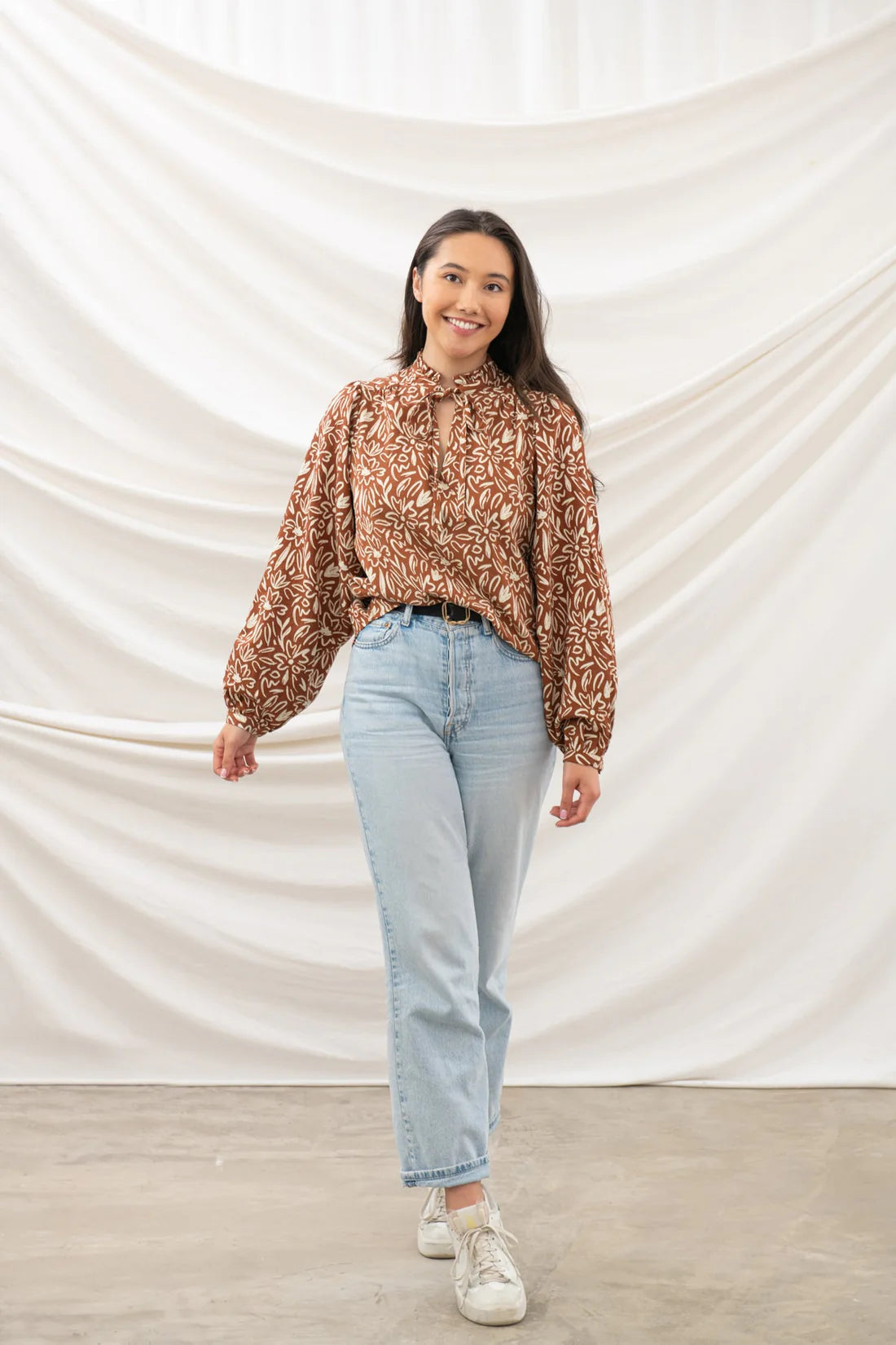 Lighthouse Clothing Grace Blouse - Rusty Floral