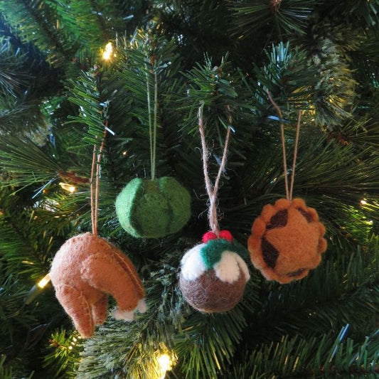 Decoraciones colgantes de comida navideña