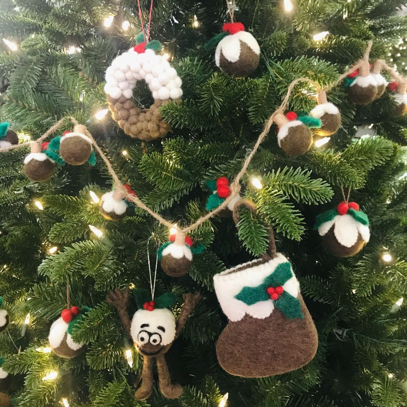 Christmas Pudding Wreath Hanging Decoration