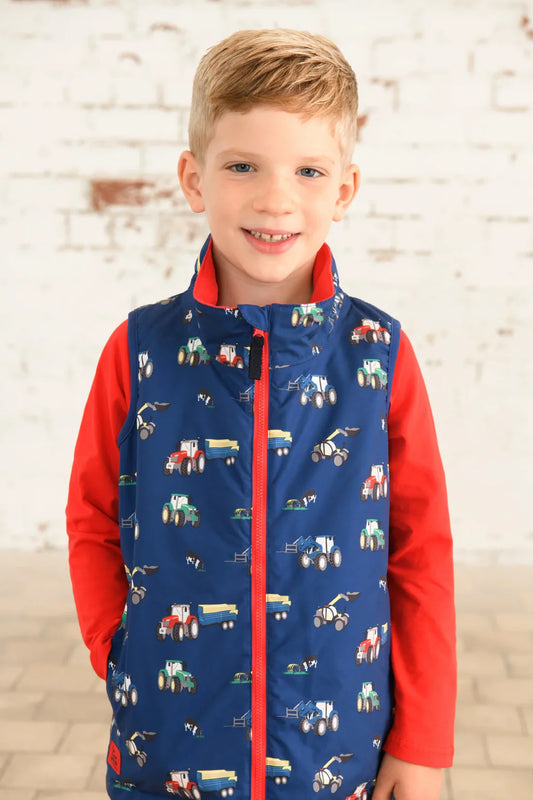 Lighthouse Clothing Alex Boys Gilet - Navy Blue Tractor