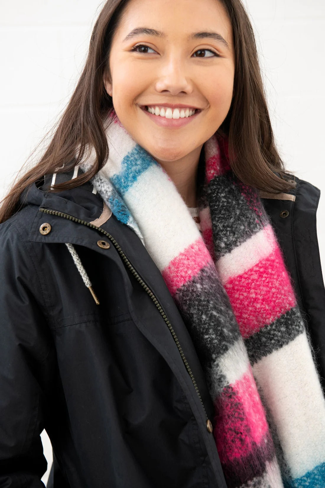 Lighthouse Clothing Scarf - Rust, Pink & Navy