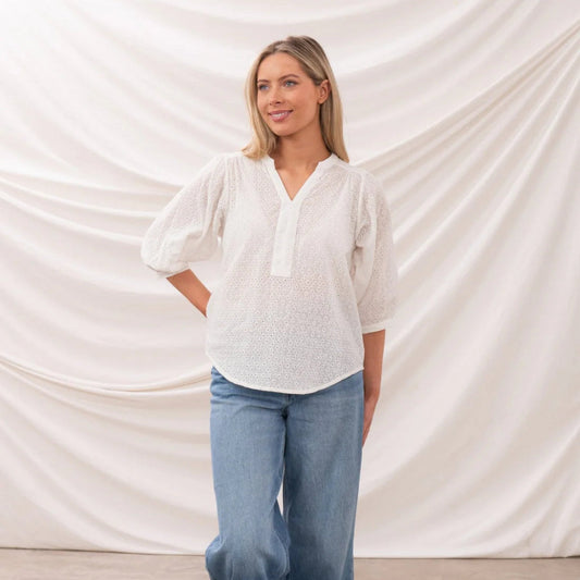 Lighthouse Clothing Lola Blouse - Floral Broderie Anglaise