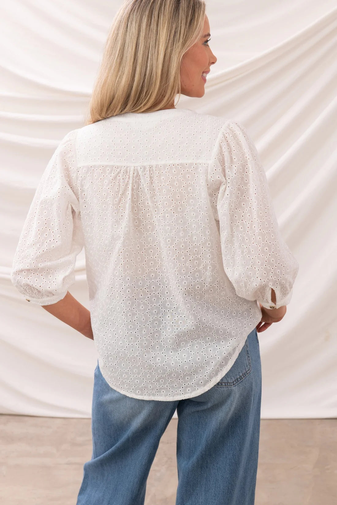Lighthouse Clothing Lola Blouse - Floral Broderie Anglaise