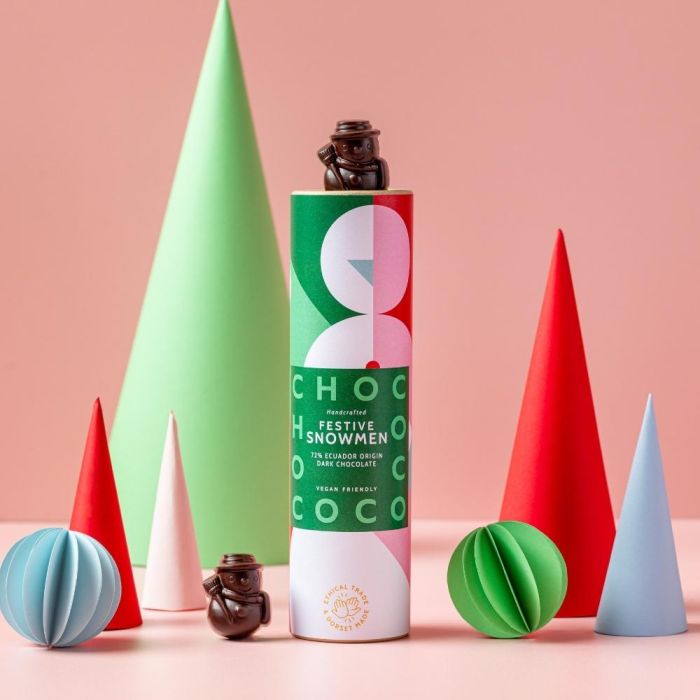 Chococo Dark Chocolate Snowman Tube