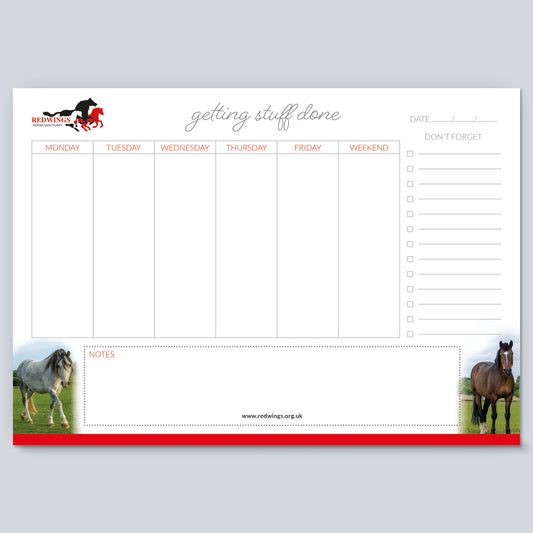 Planificateur hebdomadaire Redwings