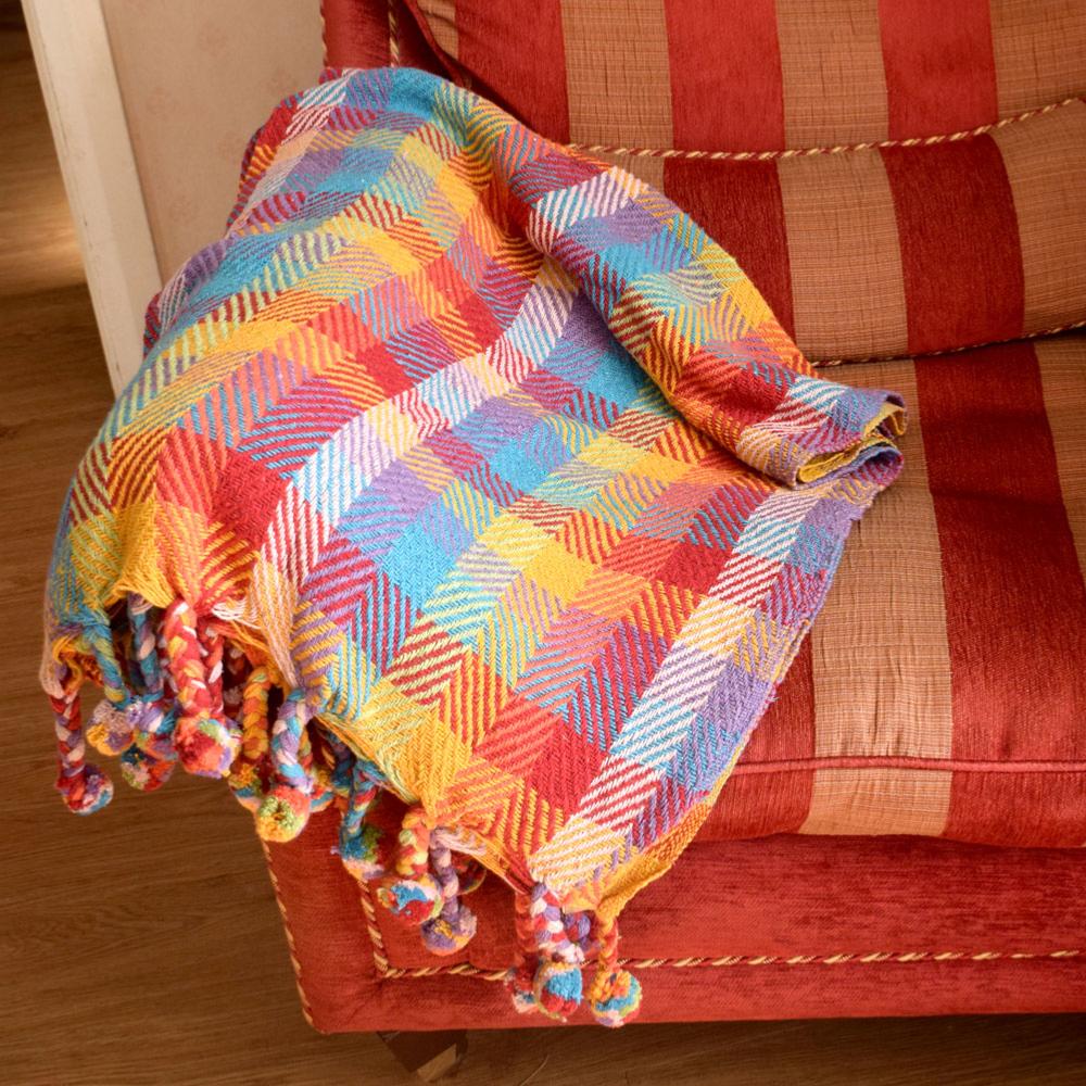 Recycled Cotton Check Throw