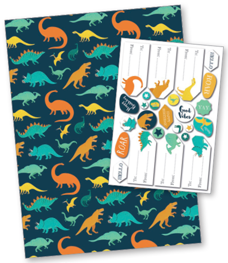 Papel de regalo de dinosaurios