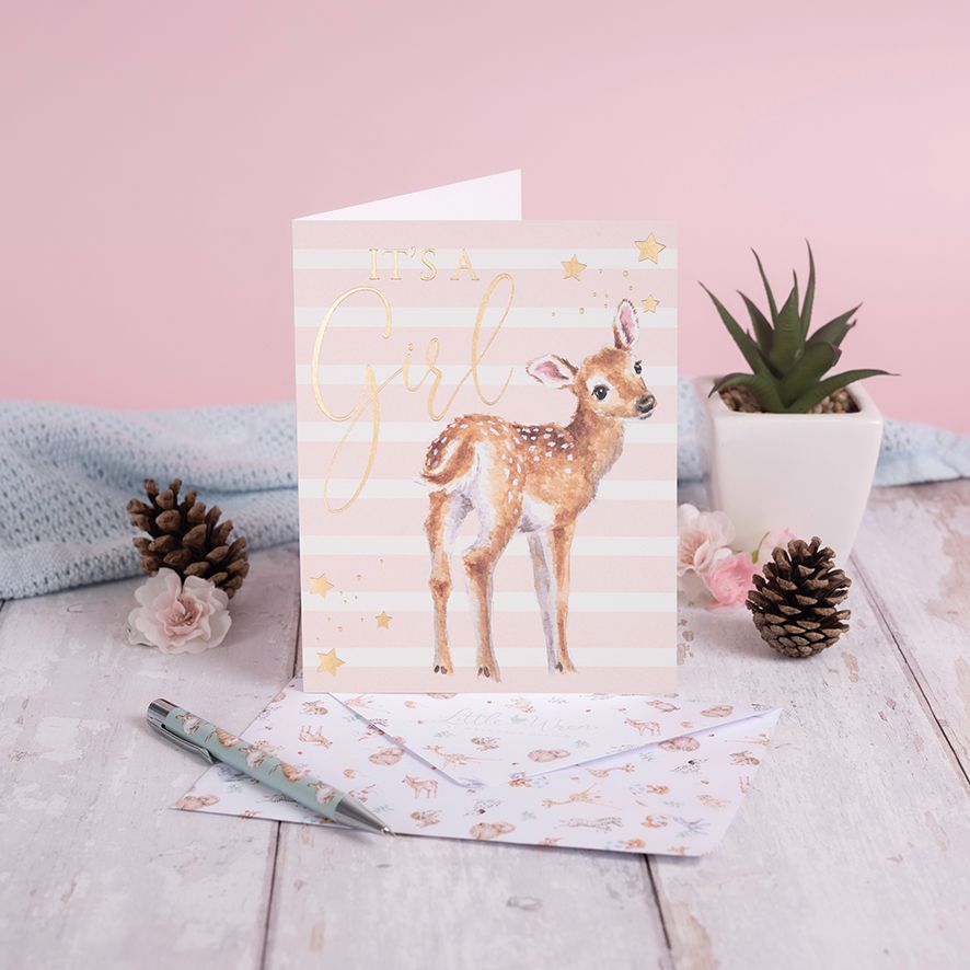 Wrendale 'Loved Deerly' Its a Girl Card