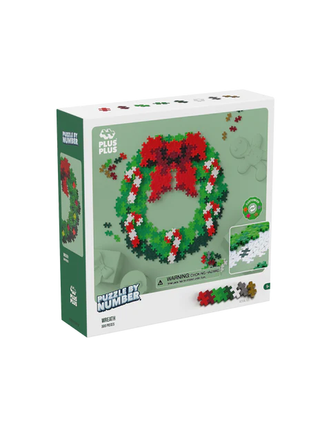 Plus Plus Puzzle by Number Christmas Wreath