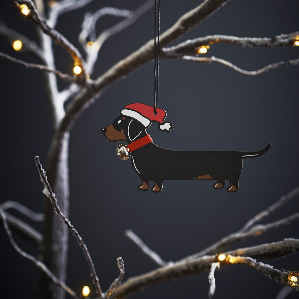Decoración del árbol de Navidad del perro salchicha