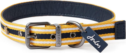 Joules Yellow & Navy Coastal Dog Collar