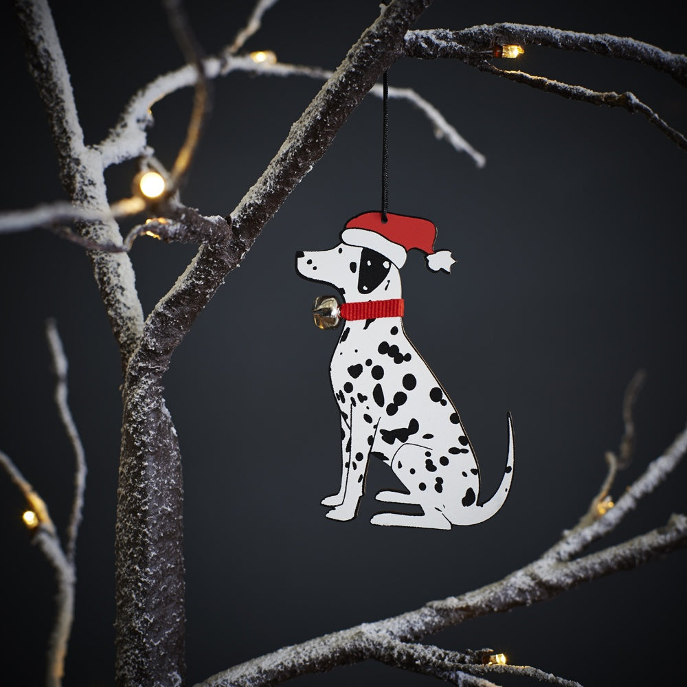 Décoration d'arbre de Noël en forme de chien dalmatien