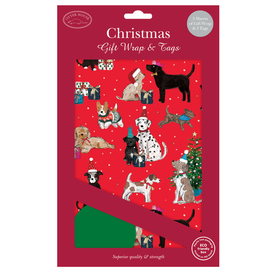 Dogs Around the Tree Gift Wrap